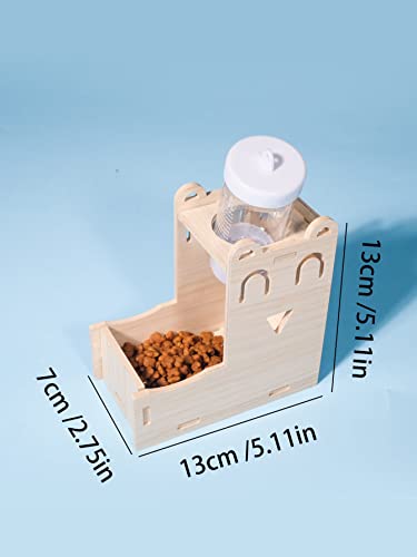 QWINEE Hamster Waterer Food Feeder Hanging Water Bottle Stand Without Water Bottle Auto Dispenser Base for Hamster Rat Gerbil Mouse Guinea Pig Beige One Size