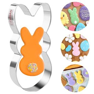crethinkaty easter bunny cookie cutter for baking rabbit shape cookie/pastry/biscuit cutter for holiday(3.7 * 1.8")