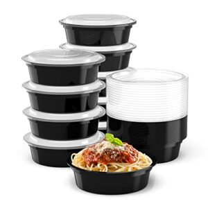 goiio 24 packs 24oz meal prep container, round disposable containers with lids, for lunch, microwave and freezer safe