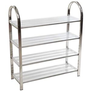 feer stainless steel simple shoe rack, bathroom easy to assemble storage rack, multi-layer dustproof shoe cabinet