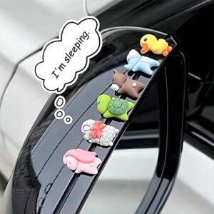 6 Pieces Cute Car Air Display Funny Car Interior Dashboard Decorations Car Accessories with Mini Rabbit Turtle Elephant Bear Duck Sheep Decoration Ornaments for Women Girl Gifts Desk Home Decor