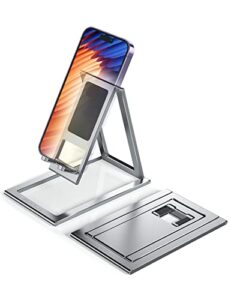 adjustable cell phone stand,desk phone holder,cradle,dock,aluminum foldable cell phone stand for desk,iphone stand holder for iphone 14,plus,pro,pro max,13,12,all android smartphone office accessories