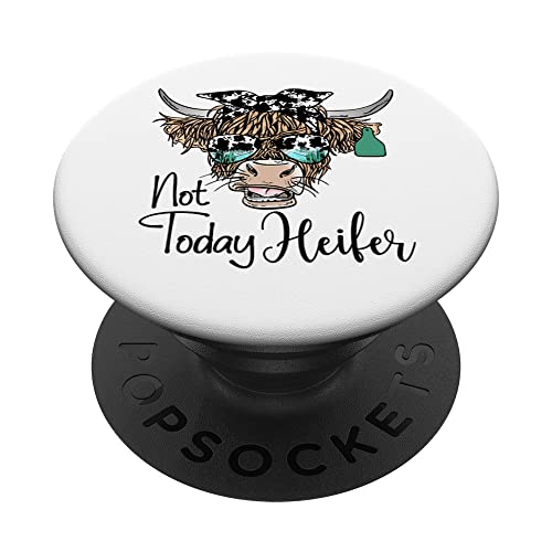 Highland Cow Bandana Cowhide Not Today Heifer Western Animal PopSockets Standard PopGrip