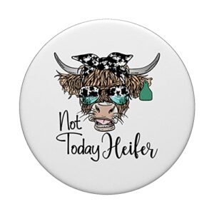 Highland Cow Bandana Cowhide Not Today Heifer Western Animal PopSockets Standard PopGrip