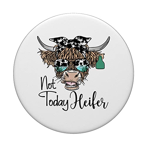 Highland Cow Bandana Cowhide Not Today Heifer Western Animal PopSockets Standard PopGrip