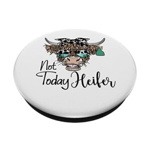 Highland Cow Bandana Cowhide Not Today Heifer Western Animal PopSockets Standard PopGrip