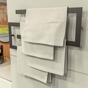Modern Towel Shelf, Matt Black Bath Towel Holders, 4-Tiers Integrated Towel Rails, Wall Mounted Towels Shelves Rack