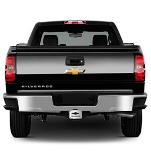 iPick Image Made for Chevrolet Silverado 3D Black Logo on Brush Billet Aluminum 2-inch Tow Hitch Cover