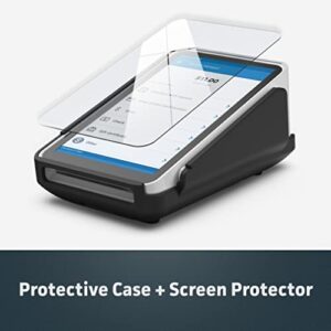 Protective Case and Screen Protector for Square Terminal Card Reader - Rubberized Hard Casing with Non-Slip Base and Tempered Glass (by Encased Products)