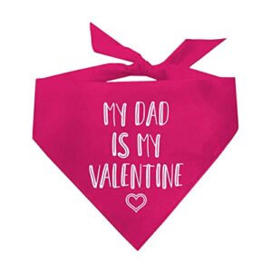 my dad is my valentine valentine's day dog bandana (15 hot pink, one size)