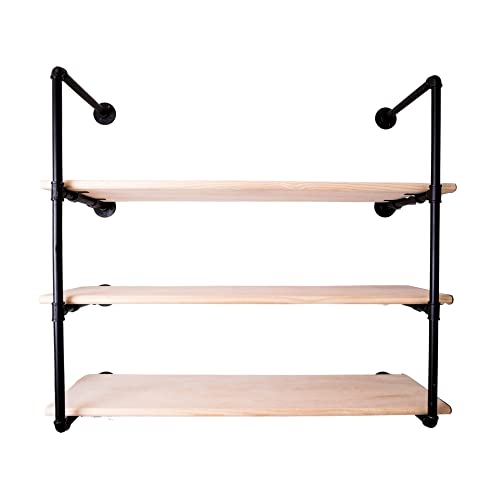 4 Tier Industrial Iron Pipe Floating Shelves, Wall Mount Pipe Shelf Brackets Unit, DIY Open Bookshelf 4 Tier Pipe Shelving, Shelf floating Pipe for Home, Kitchen, Bathroom, Office(42Inch)