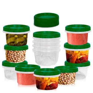 [green - 12 pk] airtight deli containers with lids twist lock top clear food storage for meal prep snacks and leftovers freezer and microwave safe stackable leak-resistant and 12 pc. set (16 ounce)