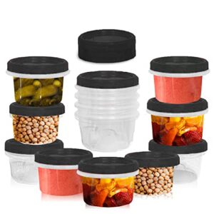 [black - 12 pk] airtight deli containers with lids twist lock top clear food storage for meal prep snacks and leftovers freezer and microwave safe stackable leak-resistant and 12 pc. set (16 ounce)