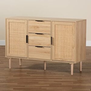 Baxton Studio Harrison Sideboard and Server, One Size, Natural Brown/Black