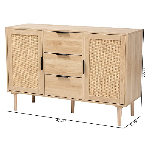 Baxton Studio Harrison Sideboard and Server, One Size, Natural Brown/Black