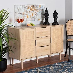 Baxton Studio Harrison Sideboard and Server, One Size, Natural Brown/Black