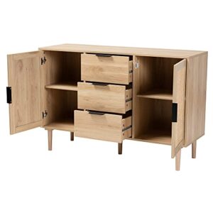 Baxton Studio Harrison Sideboard and Server, One Size, Natural Brown/Black