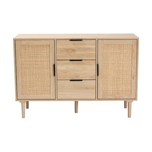 Baxton Studio Harrison Sideboard and Server, One Size, Natural Brown/Black