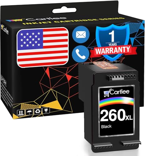 Cartlee Remanufactured Ink Cartridge Replacement for Canon 260 Black Ink Cartridge 260XL for Canon TS6400 Ink Cartridge for Canon TS6420 Ink Cartridge PG-260 Pixma TS5320 TS5300