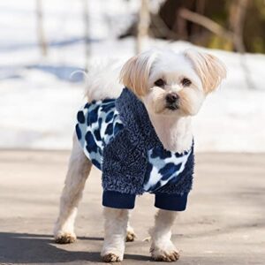 Dog Sweaters for Small Dogs Boy Girl Winter Puppy Sweater Hoodie Warm Fleece Puppy Sweatshirt Clothes Cold Weater Pet Jacket Outfit Cute Cat Apparel for Chihuahua Yorkie Coat (X-Small, Leopard 1)