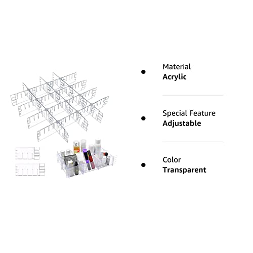 Shop Meliora Plastic Drawer Dividers for Clothes, Socks, Undergarments, Underwear, Bras, and Baby Clothing, Clear Heavy-Duty Storage Organizers, Adjustable Interlocking Frames