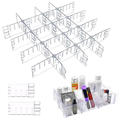 Shop Meliora Plastic Drawer Dividers for Clothes, Socks, Undergarments, Underwear, Bras, and Baby Clothing, Clear Heavy-Duty Storage Organizers, Adjustable Interlocking Frames