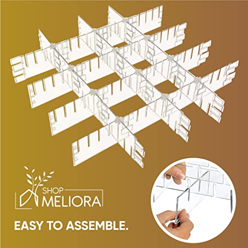 Shop Meliora Plastic Drawer Dividers for Clothes, Socks, Undergarments, Underwear, Bras, and Baby Clothing, Clear Heavy-Duty Storage Organizers, Adjustable Interlocking Frames