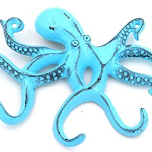 Swimming Octopus Key Hook Antique Look/Distress Blue/Vintage Hook/Sea Theme Hook/Coastal Hook and Swimming Octopus Key Hook Antique Look/Distress Red/Vintage Hook/Sea Theme Hook/Coastal Hook