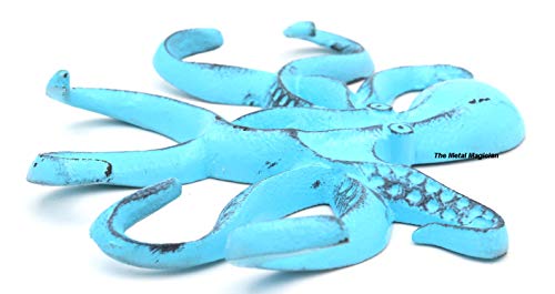 Swimming Octopus Key Hook Antique Look/Distress Blue/Vintage Hook/Sea Theme Hook/Coastal Hook and Swimming Octopus Key Hook Antique Look/Distress Red/Vintage Hook/Sea Theme Hook/Coastal Hook