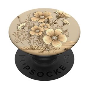 sand beige wildflower flower graphics for women popsockets swappable popgrip