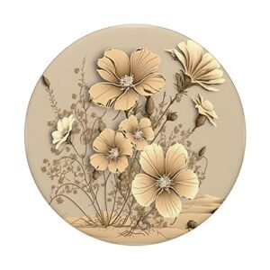 Sand Beige Wildflower Flower graphics for women PopSockets Swappable PopGrip