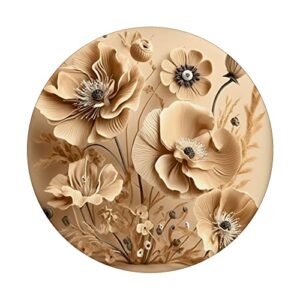 Sand Beige Wildflower Flower graphics PopSockets Swappable PopGrip