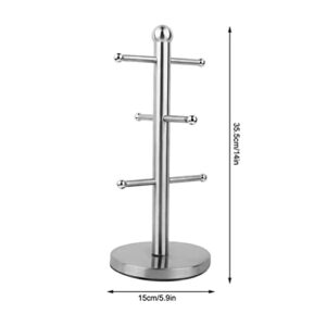 XWOZYDR Stainless Steel Cup Holder Kitchen Countertop Mug Display Stand Drinkware Hanging Shelf