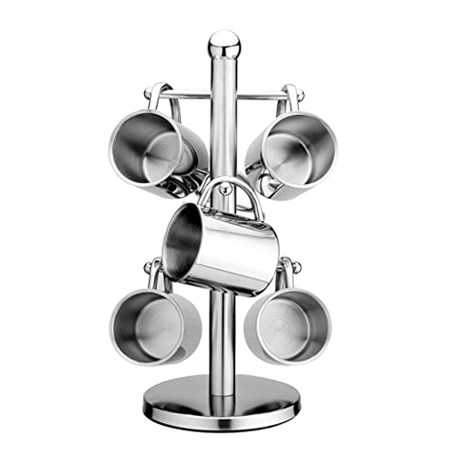 XWOZYDR Stainless Steel Cup Holder Kitchen Countertop Mug Display Stand Drinkware Hanging Shelf