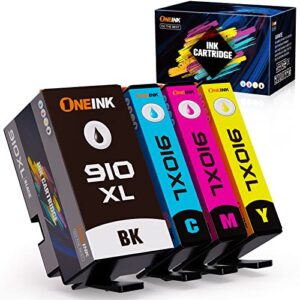 compatible hp 910xl ink cartridges combo pack replacement for hp 910 910xl, work for hp officejet pro 8025 8025e 8028 8028e 8035 8035e printers, 4-pack of hp ink 910xl black and color combo pack