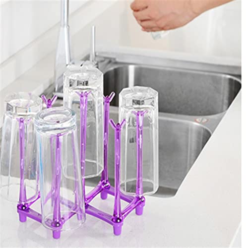 XWOZYDR Foldable Home Kitchen Glass Cup Rack Water Mug Draining Drying Organizer Drain Holder Stand