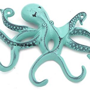 Swimming Octopus Key Hook Antique Look/Distress Green/Vintage Hook/Sea Theme Hook/Coastal Hook and Swimming Octopus Key Hook Antique Look/Distress White/Vintage Hook/Sea Theme Hook/Coastal Hook