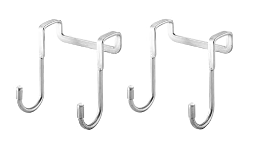 LOVENJOY Over Cabinet Hooks Stainless Steel Metal, Double S Shaped Hangers Rack Holder for Drawer Closet Kitchen, 2 Pcs