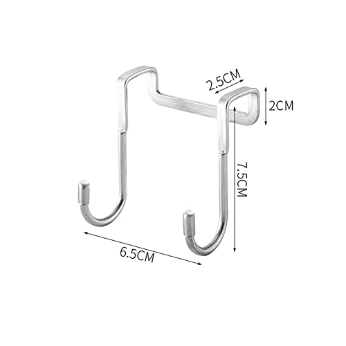 LOVENJOY Over Cabinet Hooks Stainless Steel Metal, Double S Shaped Hangers Rack Holder for Drawer Closet Kitchen, 2 Pcs