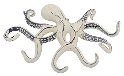 Swimming Octopus Key Hook Antique Look/Distress Ivory/Vintage Hook/Sea Theme Hook/Coastal Hook and Swimming Octopus Key Hook Antique Look/Distress Pink/Vintage Hook/Sea Theme Hook/Coastal Hook