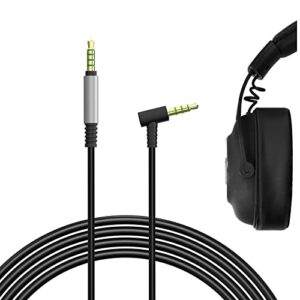 geekria audio cable compatible with logitech g pro, g pro x, g433, g233 gaming headset cable, 3.5mm 5 pole aux replacement stereo cord (4 ft/1.2 m)