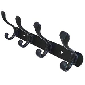 aolzunk wall mount coat rack, stainless steel rack with 4 hooks for hanging coats towels keys for kitchen, bathroom,