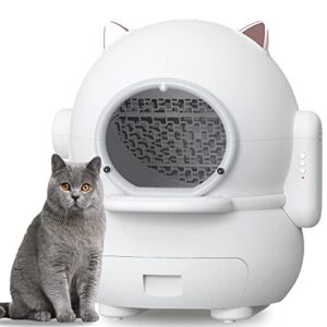 self cleaning cat litter box, automatic cat litter box, infrared sensor cat litter box, safety protection, odor removal with mat for multiple cats