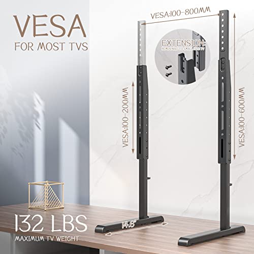 Universal TV Stand, Table Top TV Stand Base Replacement for Most 24 to 77 Inch LCD LED TVs, 7 Height Adjustable TV Legs with Cable Management Hold up to 110lbs, Max VESA 800x500mm, Black AX10TB02