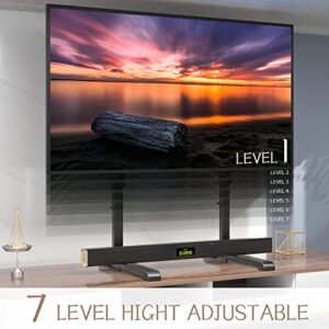 Universal TV Stand, Table Top TV Stand Base Replacement for Most 24 to 77 Inch LCD LED TVs, 7 Height Adjustable TV Legs with Cable Management Hold up to 110lbs, Max VESA 800x500mm, Black AX10TB02