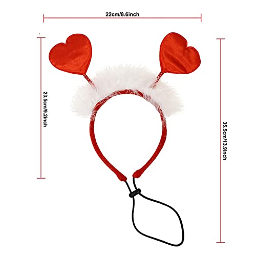 Valentine's Day Dog Costume Heart Headband for Dog, Valentines Pet Costume Accessories Heart Headwear for Small Medium Dogs Cats Outfit