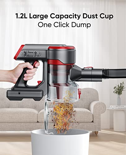 WLUPEL Cordless Vacuum Cleaner, 33kPa Stick Vacuum Cleaner, 400W Powerful Handheld Vacuum with LED Touch Display, 55mins Runtime for Pet Hair, Carpet and Hardwood Floor(Hero 8 Pro)