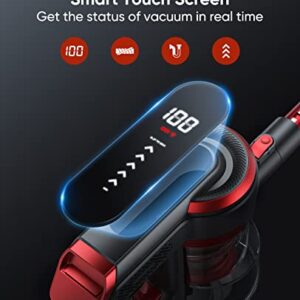 WLUPEL Cordless Vacuum Cleaner, 33kPa Stick Vacuum Cleaner, 400W Powerful Handheld Vacuum with LED Touch Display, 55mins Runtime for Pet Hair, Carpet and Hardwood Floor(Hero 8 Pro)