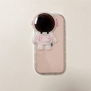 beskinmer compatible with iphone 11 case,cute clear astronaut case for women with astronaut folding camera cover kickstand case slim soft tpu shockproof bumper - clear