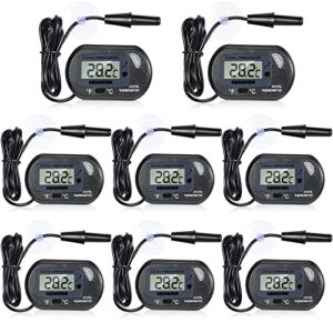 8 pack aquarium thermometer fish tank thermometer lcd digital thermometer water thermometer reptile thermometer with suction cup and 3.3ft cord fahrenheit/ celsius for fish tank terrarium reptile